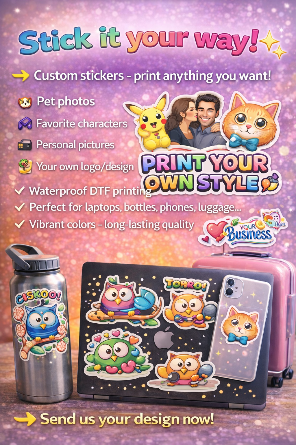 Custom UV DTF Stickers – Peel & Stick for Hard Surfaces