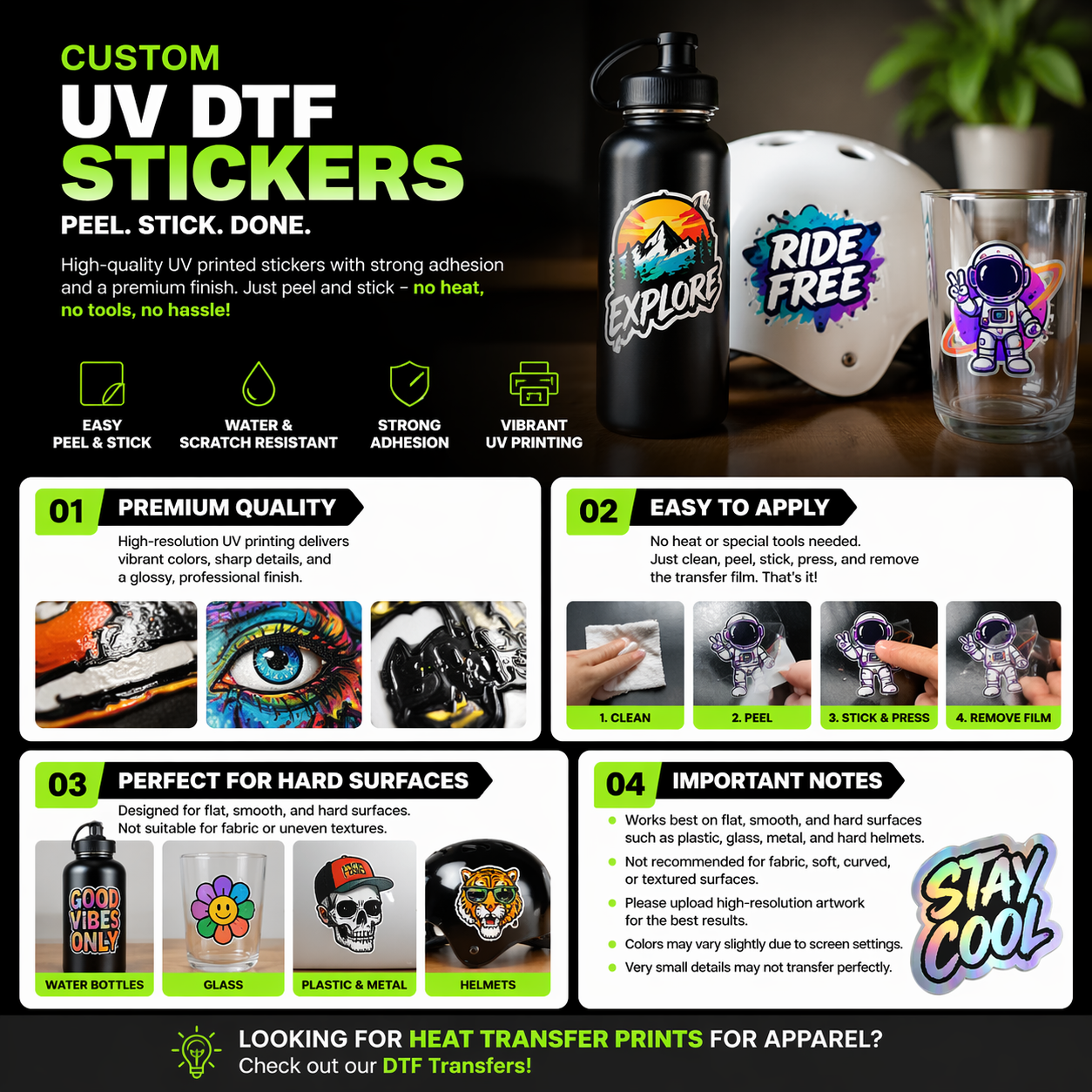 Custom UV DTF Stickers – Peel & Stick for Hard Surfaces
