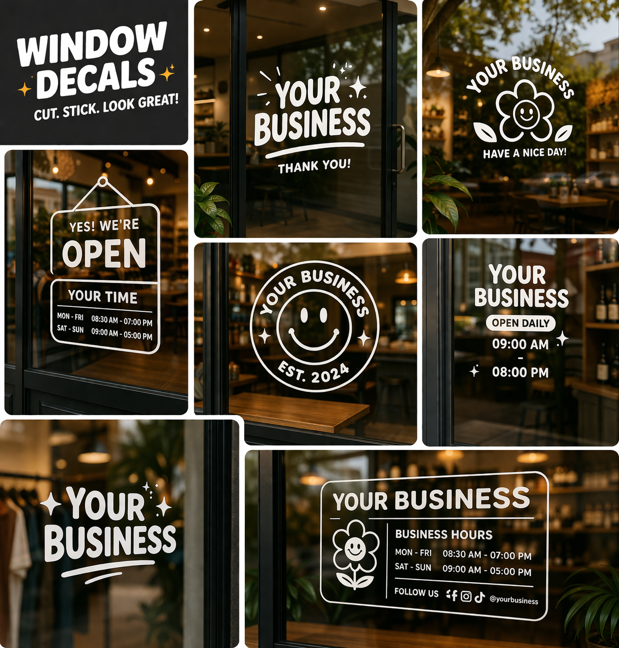 Custom Vinyl Lettering for Windows – Business Name & Storefront Decals