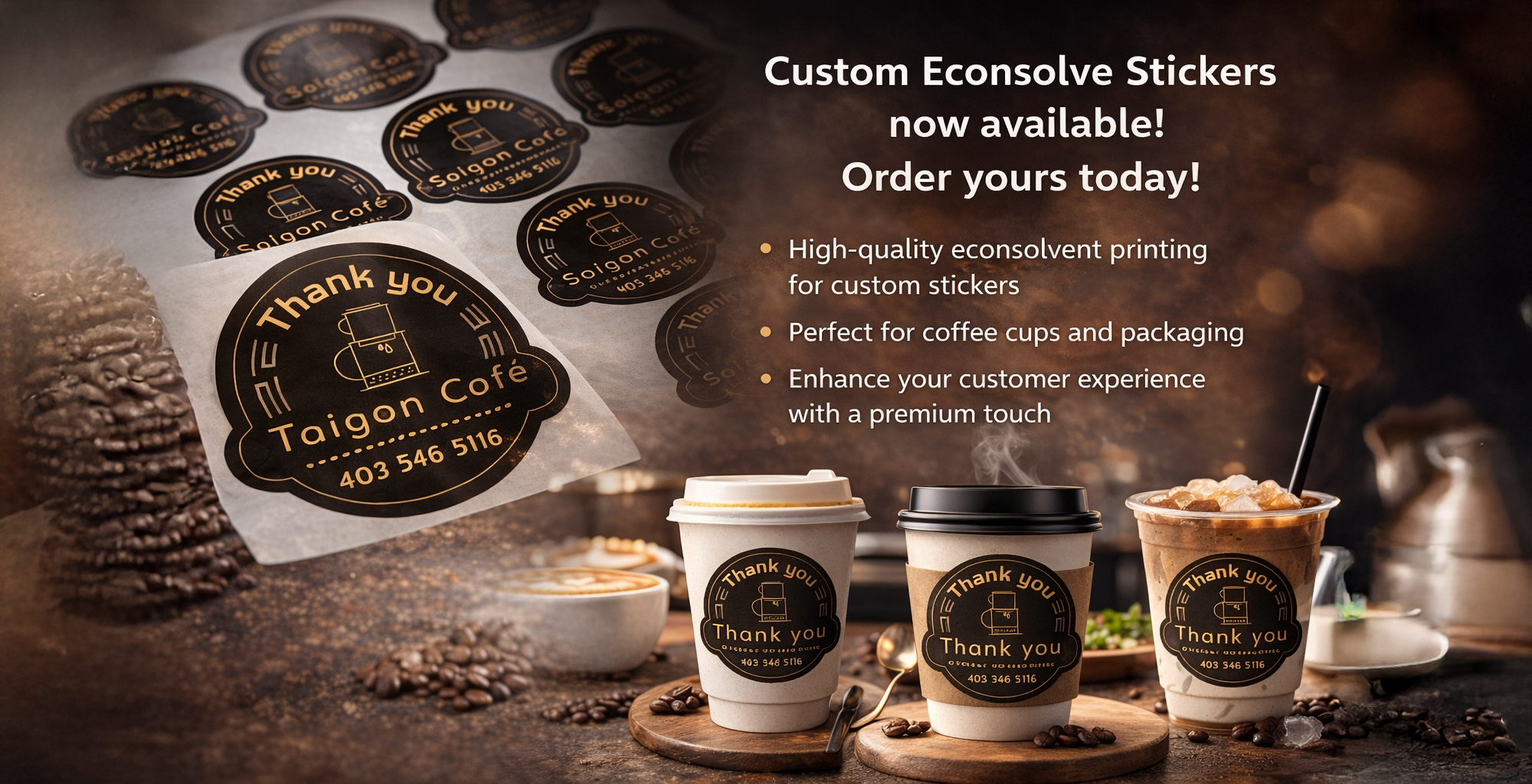 Custom Vinyl Stickers (Eco-Solvent Print) – Gloss Finish, Waterproof & Durable